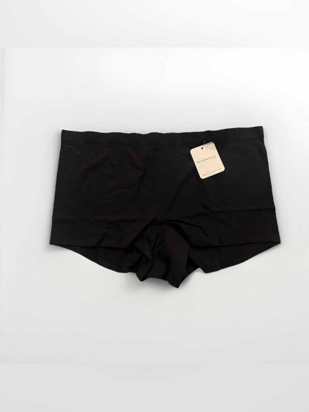 Free People Intimately Seamless No Show Boxer Panties, Black, L-XL